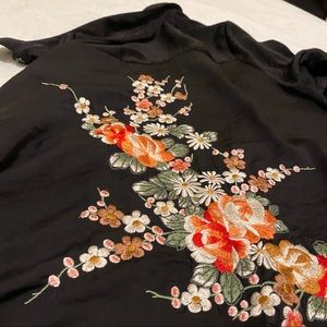 LF Button Up Floral Embroidered Top